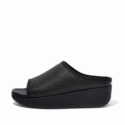 Fitflop Imogen Woven Slides - Sandalen Damen - Schwarz (KGR038791)